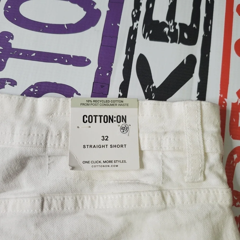 S various white cotton on shorts white